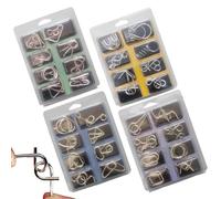 Set Di Rompicapo In Filo Metallico | Giocattolo Per Sviluppare Intelligenza E Pensiero - Sblocca Puzzle A Filo Intrecciati | Per Adolescenti Adulti Casa Scuola Viaggio Regali Da Feste Calze
