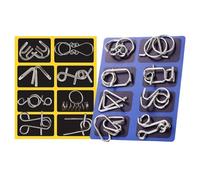 Set di Rompicapo in Filo Metallico,Gioco Giocattolo per Allenamento Logico - 16 Pezzi Gioco Logico in Filo Metallico Intrecciato - per Casa Ufficio Scuola Viaggio Ragazzi Adulti Feste