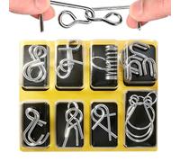 Set di Rompicapo in Metallo,Gioco di Rompicapo ad Anelli di Ferro da Sbloccare | Gioco di Anelli da Slegare - per Feste a Casa Compleanni Adulti Adolescenti Bambini Scuola Materna