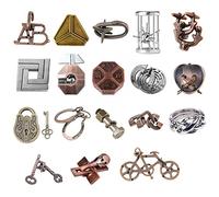 Set di Rompicapo in Metallo per Adulti e Bambini - 18 Pezzi 3D Cube Puzzle Game IQ Test-Giochi, Giochi di Intelligenza IQ, Giocattoli Antistress, Regalo per Natale o Compleanno, Viaggio-Game