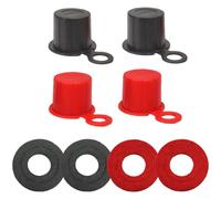 Set di rondelle in feltro per terminali batteria automobilistiche con strato isolante per sopprimere la migrazione degli elettroliti e la degradazione dei terminali (rosso, nero, nero)