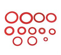 Set di rondelle in fibra 12 misure Rondelle piatte in fibra di carta vulcanizzata rossa Guarnizione Kit assortimento di rondelle isolanti rotonde con scatola