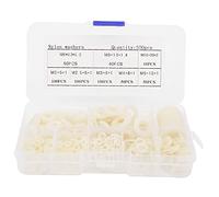 Set di rondelle in nylon Elementi di fissaggio 500 pezzi Dimensioni assortite M2 M2.5 M3 M4 M5 M6 M8 M10 Rondelle in plastica durevoli per progetti fai te Riparazioni domestiche (Guarnizione in