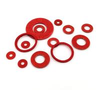 Set di rondelle piane isolanti M2-M16 da 20/50/100 pezzi - Guarnizione in fibra di carta e acciaio rosso for applicazioni elettriche(20pcs M12x16x1mm)