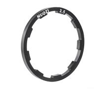 Set di rondelle scanalate in lega di alluminio da 0,5 mm a 2,5 mm per distanziatori per cassette a 7 8 9 10 11 velocità, nero e rosso, parti di riparazione bici (nero 2,5 mm)