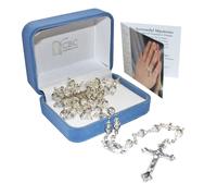 Set Di Rosari Trasparenti E Biglietti In Una Scatola Regalo Di Velluto