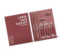Set di rossetti liquidi opachi a lunga durata + lucentezza brillante + lucidalabbra rimpolpante + liner 5 in 1 Set Lip Liner e Combo