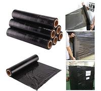 Set di rotoli di pellicola per pallet nera 400 mm x 250 m, Black, Confezione da 4