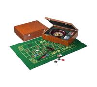 Set Di Roulette - Cassetta In Legno - Design In Radica - 25cm