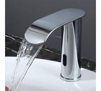 Set di rubinetti a cascata Rubinetti da bagno Rubinetto con sensore Rubinetto per lavabo in acciaio inossidabile Rubinetto automatico Alimentato a batteria, cromato Stabilize