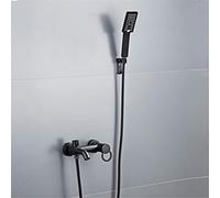 Set di rubinetti da doccia da bagno a parete in colore nero set da doccia da bagno 4pc rubinetto da bagno con tubo da doccia da 150 cm e doccia per un miscelatore ad acqua calda e fredda LWX