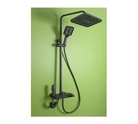 Set di rubinetti for doccia da bagno con display digitale, accessori for bagni Il flusso d'acqua produce elettricità, set sistemi for pianoforte nero(GunGrey Square)