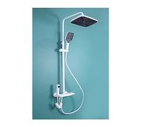 Set di rubinetti for doccia da bagno con display digitale, accessori for bagni Il flusso d'acqua produce elettricità, set sistemi for pianoforte nero(White Square-02)