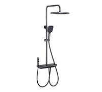 Set di rubinetti for doccia termostatici con display digitale, miscelatore for in ottone for vasca da bagno a pioggia, luce d'atmosfera for la generazione energia del flusso d'acqua(Gun grey)