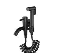 Set di rubinetti for spruzzatore for bidet con acqua fredda spruzzatori for a impugnatura singola for montaggio a parete in ottone nero for a for l'igiene personale, set a(Set B)