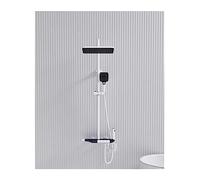 Set di rubinetti for vasca da bagno, display digitale a temperatura costante con luce LED grigio pistola, miscelatore for in ottone tasto pianoforte rubinetto caldo e freddo(White)