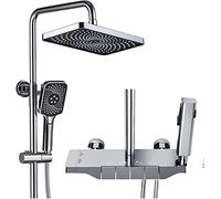 Set di rubinetti per doccia esposto con valvola termostatica in ottone montato a parete pioggia per doccia vasca per doccia per doccia e bidet spray u2013 Sistema doccia completo per il massimo
