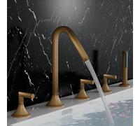 Set di rubinetti per vasca da bagno a 5 fori con doccetta girevole a 360° per un'esperienza di bagno lussuosa, miscelatori eleganti e funzionali per case moderne