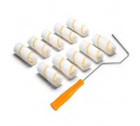 Set di Rulli da Pittura 10 cm con Staffa, 10x Piccolo Rullo per Pittura Murale, Soffitti e Porte, Set di Rullo Vernice con Applicazione Pulita e Senza Striature, Rullo Microfibra Pelo Corto