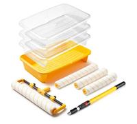 Set di Rulli da Pittura Voomey da 45,7 cm, Vassoio per Rullo da Pittura con Fodera da 10 Pezzi, Rullo da Pittura in Microfibra da 30,5 cm e 45,7 cm, Asta Estensibile per Rullo da Pittura, Adatto per