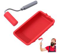 Set di rulli per colla Applicatore di colla per legno siliconico con vassoio Kit di rulli spalmatori professionali per la lavorazione del legno Artigianato, pittura e progetti fai-da-te Rosso