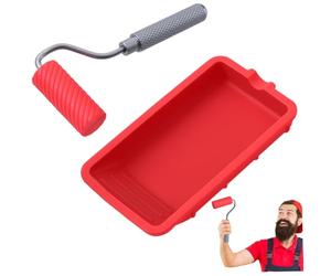 Set di rulli per colla Applicatore di colla per legno siliconico con vassoio Kit di rulli spalmatori professionali per la lavorazione del legno Artigianato, pittura e progetti fai-da-te Rosso