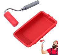 Set di rulli per colla Applicatore di colla siliconica per la lavorazione del legno con vassoio per la lavorazione del legno di artigianato artistico, kit di verniciatura professionale rosso