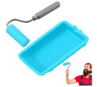 Set di rulli per colla Applicatore di colla siliconica per la lavorazione del legno con vassoio per l'artigianato artistico Lavorazione del legno, kit di verniciatura professionale Azzurro