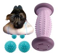 Set di rulli per massaggio ai piedi, con palline appuntite, per il recupero profondo dei tessuti, collo, piedi, mani, schiena e gambe, rosa e viola