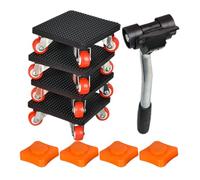 Set di rulli per mobili, set di attrezzi | Lifter Mover Tool Set Sliders | Mobili Sollevamento Massa Rotatabile a 360 ° | Dolys in movimento include alianti a vela Roler Casters Cart