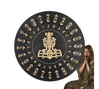 Set Di Rune - 25 Pezzi Di Rune In Legno Con Disco, Strumenti Occulti Multifunzionali, Simboli Antichi Per La Divinazione, Magici Artigianali | Meditazione, Incantesimi, Crescita Personale Pe