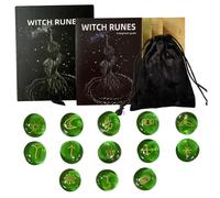 Set di Rune da 13 Pezzi con Guida e Custodia in Velluto, Forniture per Stregoneria, Strumenti di divinazione per Principianti ed esperti, Pietre runiche, Set di Rune, Forniture per Stregoneria, STR