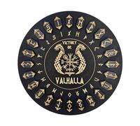 Set Di Rune Della - 25 Rune In Legno Con Disco Per L'artigianato Delle Streghe - Strumenti Decorativi Multifunzionali Per L'artigianato Con Iscrizioni Immortali Per La Meditazione E La Divinazi