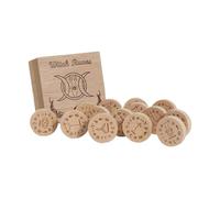 Set di Rune di Strega in Legno, Set di Pietre Runiche | Norse Rune Divination Set - Rune incise per la Divinazione, Norse Rune Divination Set, Runes of M