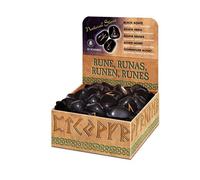 Set Di Rune In Agata Nera Con 25 Pietre Con Borsa E Guida Lo Scarabeo