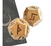 Set di rune in legno - Pietre runiche vichinghe da 25 pezzi con guida, borsa in velluto, tabella di istruzioni | per pratiche spirituali di meditazione divinatoria, rituali di stregoneria, ru