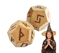 Set Di Rune in Legno - Strumenti Di Divinazione Nordica, Elder Rune | Piastrelle Di Simbolo Incisi, Decorazione Di Fascino Di Legno Sacro, Reliquia Alfabeto Mistico, Stampaggio Di Sorcelleri