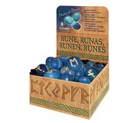 Set Di Rune In Onice Blu Con Borsa E Guida Lo Scarabeo Pietre Per Divinazione