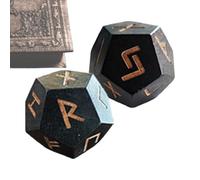 Set di rune per divinazione | Set di dadi per divinazione | 2 dadi anziani intagliati - Set di divinazione portatili per gli amanti della storia, piccoli dadi da runa per enterta