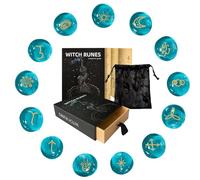 Set Di Rune - Pietre Per Divinazione Sull'altare, Kit Di Simboli Mistici Con Borsa E Guida | Forniture Rituali Pagane Multifunzionali Per Uomini E Donne Pratica Spirituale Decorazione Domestica Orname