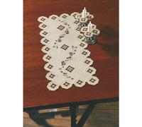 Set di runner da tavola Permin Hardanger "Hardanger Beige", motivo a conteggio,