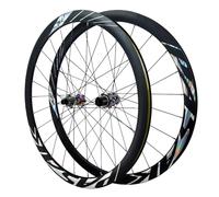 Set Di Ruote 700C Bloccaggio Centrale Freno A Disco Perno Passante Mozzi 24H Per Cassetta 8-12 Velocità Doppio Strato Lega Di Alluminio Cerchi Anteriori E Posteriori(Colorful)