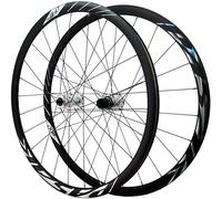 Set di Ruote 700c Perno Passante per Bici da Strada, Freno A Disco, 8 9 10 11 12 velocità, Mozzi con Cuscinetti, Lega di Alluminio 24h 30mm, Black-Silver, Thru Axle B