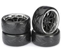 Absima - Wheel Set Drift LP 9 Spoke/Profile A Black/Chrome 1: 10 (4 PCS) (2510044)