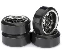 Ruote complete Absima 1:10 auto stradale drifter c 9 raggi nero cromo 4 pz