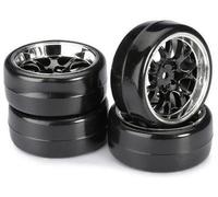 Set Di Ruote Absima Drift LP "Nido D'Api / Profilo B" Nero/Cromato 1:10 (4 Pz.)