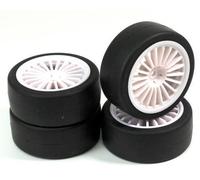 Set Di Ruote Absima Onroad "15-Razze / Slick" Bianco 1:10 (4 Pz.)