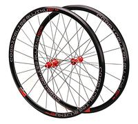 Set di Ruote Bici 700c per Cassetta 7 8 9 10 11 velocità Ruote Bici Strada Cerchio Bicicletta Freno V/C Cuscinetti Sigillati Rilascio Rapido 1585g (Color : Red HUD, Size : 700C)