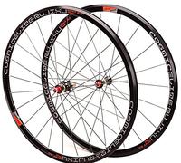 Set di Ruote Bici 700c per Cassetta 7 8 9 10 11 velocità Ruote Bici Strada Cerchio Bicicletta Freno V/C Cuscinetti Sigillati Rilascio Rapido 1585g (Color : Black HUD, Size : 700C)