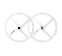 Set Di Ruote Bici A Scatto Fisso 700C A 4 Raggi Cerchi In Lega Leggera Larghezza 33 Mm Bici A Scatto Fisso Anteriore E Posteriore 100x120 Mm(White,Wheelset)